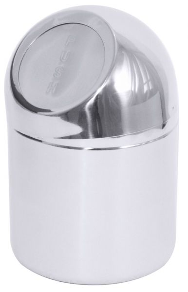 Tischabfallbehälter, Klappe mit Feder, Edelstahl, I: 1,2 ltr., D: 12 cm, H: 18 cm