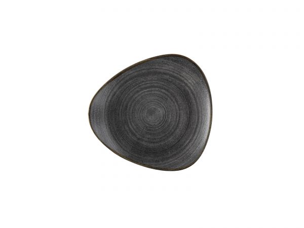 Churchill, Stonecast Raw : Black Vellum - Teller flach dreieckig, 24,5 cm