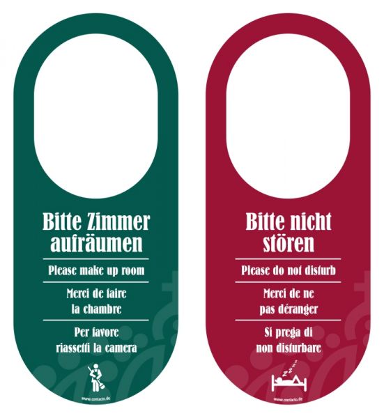 Türschild "Bitte nicht stören !", Polypropylen-Folie, grün/rot, H: 19 cm, B: 8 cm, D: 6 - 8 cm