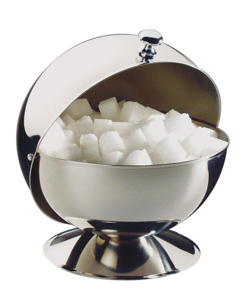 Zuckerkugel mit Rolldeckel D: 13,5 cm, H: 15 cm, Edelstahl, hochglanzpoliert