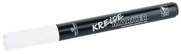Kreidemarker, fein rund, 2 mm, Wasserlöslich, weiss