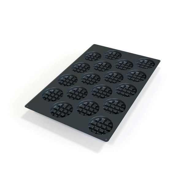 Silikon-Backform Waffel, Formen: 18 x 107 ml, D: 90 mm, H: 24 mm