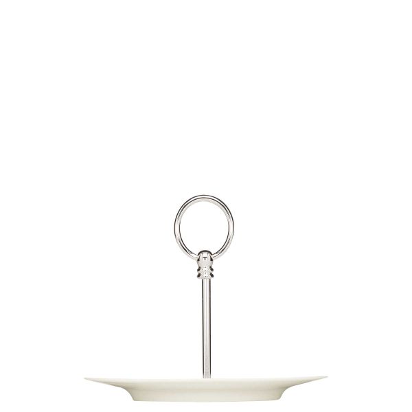 Bauscher, Purity - Etagere 1-fach mit Teller rund Fahne 22,5 cm, bonewhite, uni, 22,5 cm