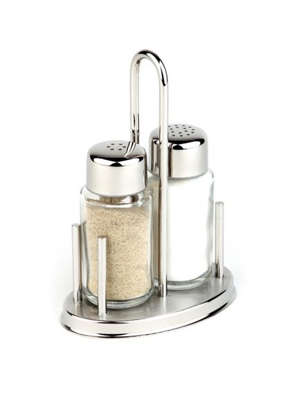 Menage CLASSIC, 10,5 x 6,5 cm, H: 16 cm, Ständer aus 18/8 Edelstahl, Edelstahl-Deckel