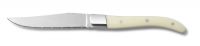Comas, ACR : Weiss - Steakmesser massiv ChrSt., gezahnte Schneide, Acrylgriff, 225 mm Comas, ACR : Weiss - Steakmesser massiv ChrSt., gezahnte Schneide, Acrylgriff, 225 mm