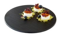 Tablett SLATE D: 30 cm, H: 1 cm, Melamin, schwarz, Schieferlook Tablett SLATE D: 30 cm, H: 1 cm, Melamin, schwarz, Schieferlook