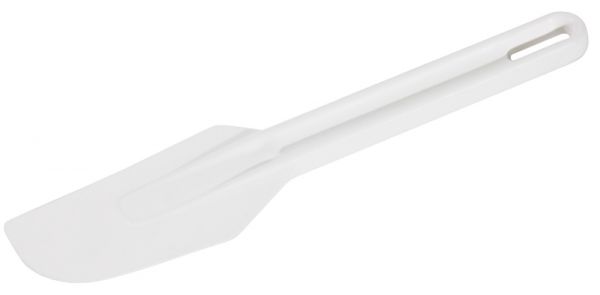 Teigspatel, Kunststoff, weiß, 12 x 6,5 cm, Stiel: 14 cm