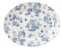 Churchill, Vintage Prints : Prague Toile - Teller/ Platte flach oval Fahne 36,5 x 29,3 cm Churchill, Vintage Prints : Prague Toile - Teller/ Platte flach oval Fahne 36,5 x 29,3 cm