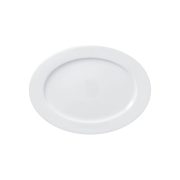Platte oval, uni, weiss, 28,2 x 20,4 x 2,2 cm