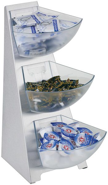Multi Rack, 3-stufig, 19 x 24 cm, H: 41 cm, 3 Schütten, matt poliert