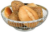 Brot- u. Obstkorb, rund D: 17,5 cm, H: 7 cm, 18/8 Edelstahl Brot- u. Obstkorb, rund D: 17,5 cm, H: 7 cm, 18/8 Edelstahl