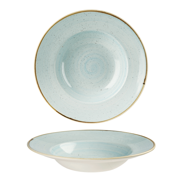 Churchill, Stonecast : Duck Egg Blue - Teller tief Fahne, 27,7 cm/ 0,47 ltr.