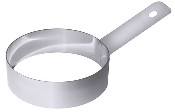Eier-/Omlettring, Edelstahl, D: 8,5 cm, H: 2,5 cm, Stiellänge: 7 cm