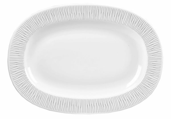 Churchill, Bamboo - Platte oval Fahne, uni/ weiss, 33 cm