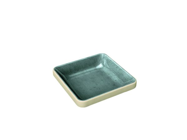 Playground, Steinzeug - NARA Grau : Schale flach eckig 9 x 9 cm/ 0,08 ltr.
