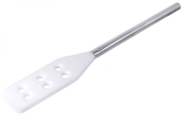 Rührspatel mit EdSt.griff, weißer PP, 32 x 11 cm, L: 80 cm