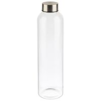 Trinkflasche m. Schraubverschluss, Glas, Edelstahl, PP, D: 7 cm, H: 26,5 cm, I: 0,75 ltr. Trinkflasche m. Schraubverschluss, Glas, Edelstahl, PP, D: 7 cm, H: 26,5 cm, I: 0,75 ltr.