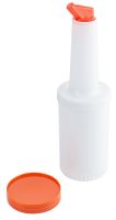 Dosier-/ Vorratsflasche, mit Deckel orange, I: 1 ltr., D: 9 cm, H: 33,5 cm, SAN Dosier-/ Vorratsflasche, mit Deckel orange, I: 1 ltr., D: 9 cm, H: 33,5 cm, SAN