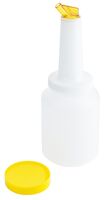 Dosier-/ Vorratsflasche, mit Deckel gelb, I: 2 ltr., D: 12,5 cm, H: 35 cm, SAN Dosier-/ Vorratsflasche, mit Deckel gelb, I: 2 ltr., D: 12,5 cm, H: 35 cm, SAN