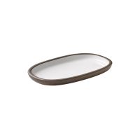 Playground, Steinzeug - RENEW : Platte oval, weiss, 19 x 11 cm Playground, Steinzeug - RENEW : Platte oval, weiss, 19 x 11 cm