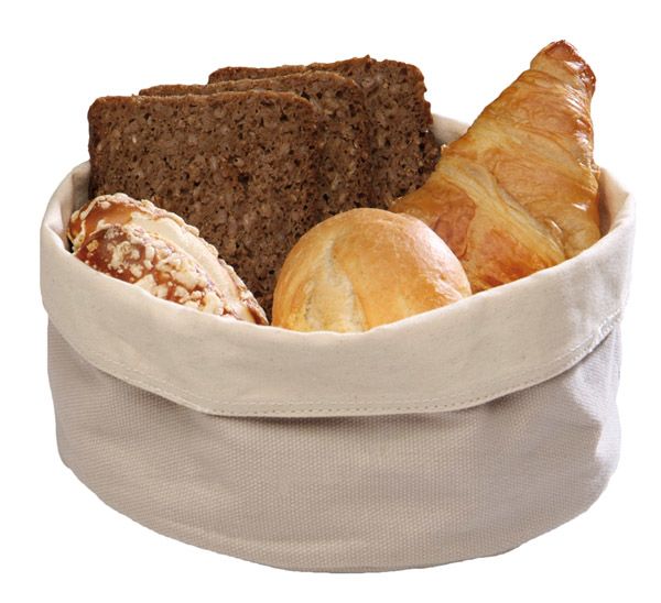 Brottasche, D: 20 cm, H: 9 cm, Baumwolle, Fb. beige-schwarz