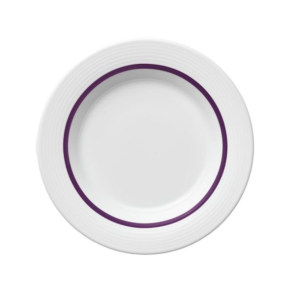 Bauscher Care, Invita Colors : 425487 Pinselband Aubergine - Spezialteller tief Fahne, 23 cm/ 0,40 ltr.
