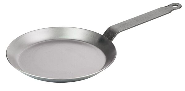 Eisen-Crêpes-Pfanne, ungeschwärzt, D: 20 cm, H: 2 cm