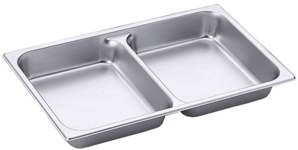 Abteilbehälter GN 1/1, 53 x 32,5 cm, 2 Abteile, Tiefe: 65 mm, I: 3 ltr.