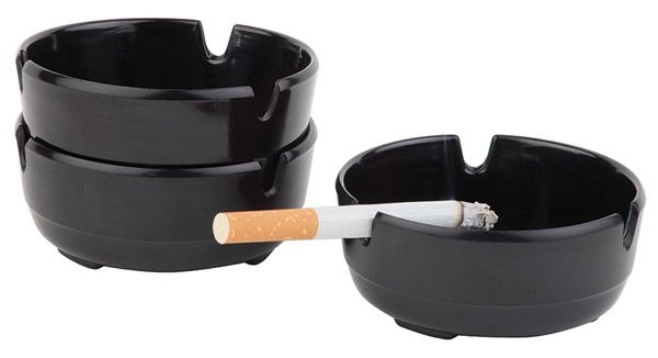 Aschenbecher, 3er Set D: 8 cm, H: 3 cm, Melamin, schwarz