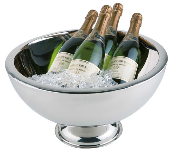 Champagnerkühler D: 44 / 25 cm, H: 24 cm, I: 10,5 ltr., Edelstahl, hochglanzpoliert