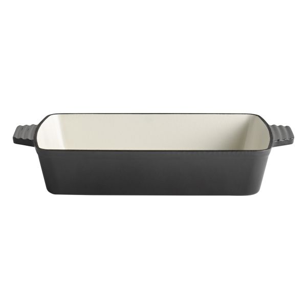 Auflaufform 5 STARS, Gusseisen emailliert, 33 x 24 cm, H: 6,5 cm, aussen: anthrazit, innen: creamy