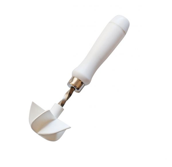 Brot-, Brötchen-, Kaisersemmeldrücker, Kunststoff weiss, D: 64 mm x L: 200 mm
