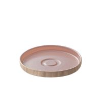 Playground, Steinzeug - NARA Rosé : Untertasse rund, Relief, 15 cm Playground, Steinzeug - NARA Rosé : Untertasse rund, Relief, 15 cm