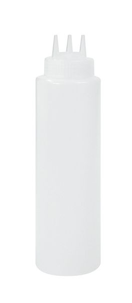 Quetschflasche m. 3 Öffnungen 950 ml für Flaschenwärmer, weiss, H: 281 mm x 80 mm