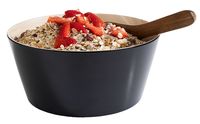 Schale FRIDA, Melamin, D: 22 cm, H: 10,5 cm, I: 2,2 ltr., innen: Holzoptik, außen: schwarz Schale FRIDA, Melamin, D: 22 cm, H: 10,5 cm, I: 2,2 ltr., innen: Holzoptik, außen: schwarz