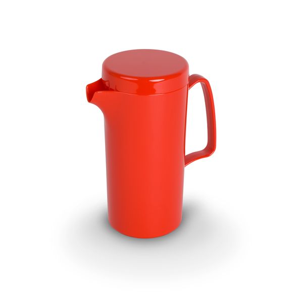 Kanne mit Deckel PC, uni, rot, D x H: 8 x 18 cm/ 0,6 ltr.