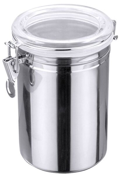 Vorratsdose, I: 1,25 ltr., D: 12,5 cm, H: 15,5 cm, Edelstahl