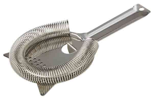 Barsieb D: 9,5 cm, L: 18 cm, Edelstahl, hochglanzpoliert, Spiralfeder