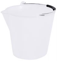 Kunststoffeimer, mit Ausguss und Bügel, weißem PP, I: 12 ltr., D: 28 cm, H: 28 cm Kunststoffeimer, mit Ausguss und Bügel, weißem PP, I: 12 ltr., D: 28 cm, H: 28 cm