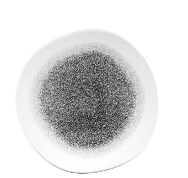Churchill, Raku : Quartz Black - Teller flach rund Organisch, 26,4 cm