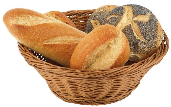 Tisch- u. Buffetkorb, rund D: 19 cm, H: 9,5 cm, PP, Fb. hellbeige