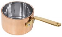 Stielkasserolle aus Kupfer/Edelstahl, tief, I: 0,15 ltr., D: 6,5 cm, H: 4,5 cm, Stiellänge: 7 cm Stielkasserolle aus Kupfer/Edelstahl, tief, I: 0,15 ltr., D: 6,5 cm, H: 4,5 cm, Stiellänge: 7 cm