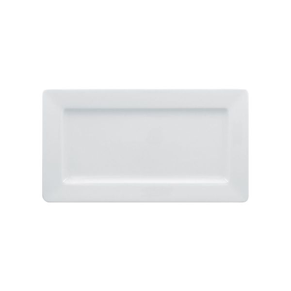 Teller/ Platte, rechteckig, uni, weiss, 29,4 x 16,4 x 2,3 cm