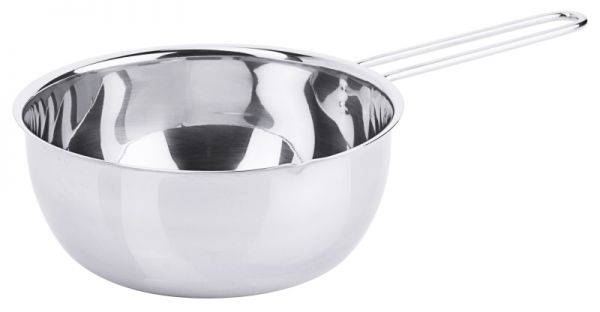 Butterpfännchen, Drahtgriff, Edelstahl, I: 0,7 ltr., D: 14 cm, H: 6 cm, Stiellänge: 12,5 cm