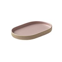 Playground, Steinzeug - NARA Rosé : Platte oval, Relief, 18 cm Playground, Steinzeug - NARA Rosé : Platte oval, Relief, 18 cm