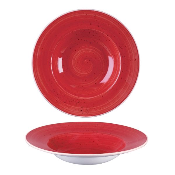 Churchill, Stonecast : Berry Red - Teller tief Fahne, 27,7 cm/ 0,47 ltr.