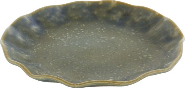 Playground, Steinzeug - NAMI : Teller, flach, rund, olive, 22 cm
