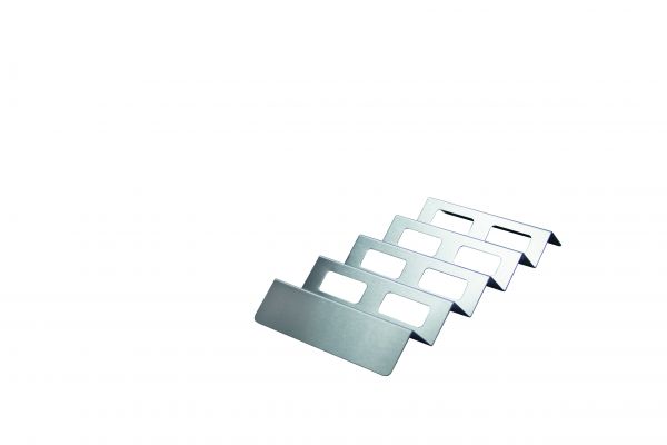 Snack- Verkaufsständer mit Loch, Edelstahl, Wellenform, 370 x 175 mm