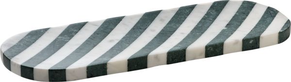 Playground, Stein - SPOTLIGHTS : Platte, Marmor, oval, weiss/ grün, 32 x 12 cm