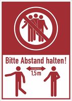 Schild einfarbig, PVC-Folie, Text: Bitte Abstand halten, Format: 37 x 26 cm Schild einfarbig, PVC-Folie, Text: Bitte Abstand halten, Format: 37 x 26 cm